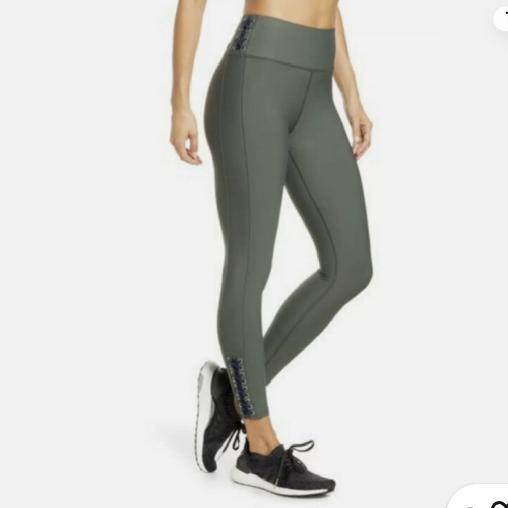 SoulCycle Olive Lace-Up Leggings size Medium- like new